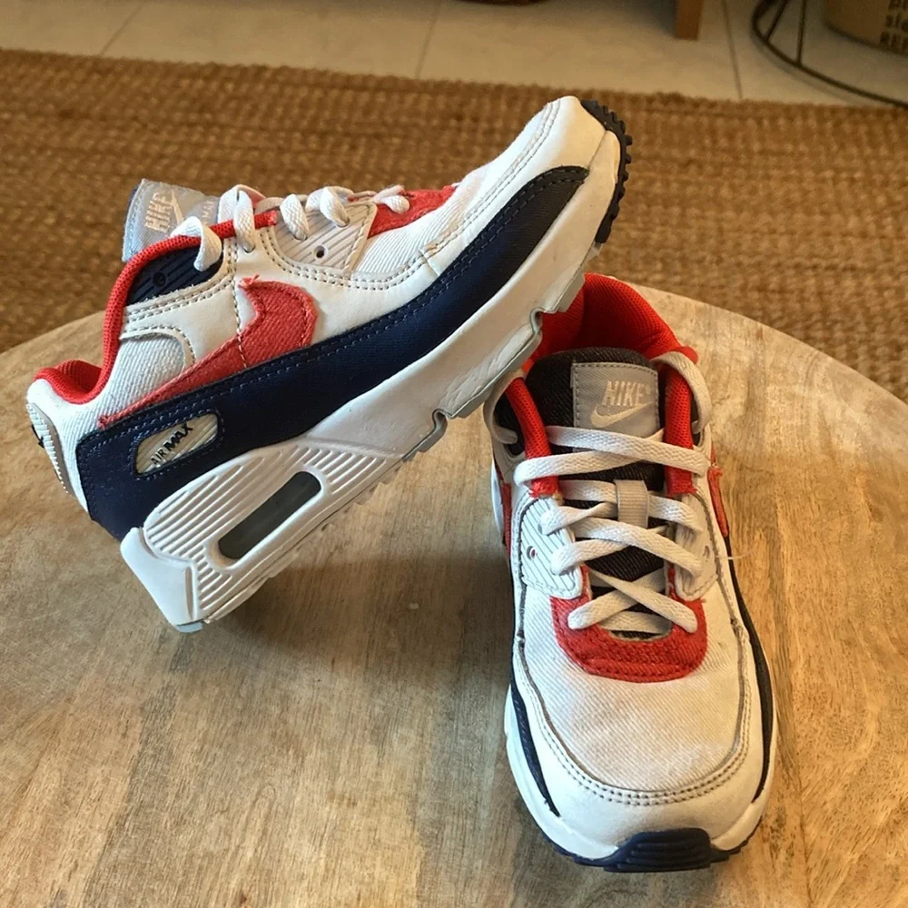Nike Kids White Red Navy Air Max Sneakers